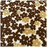 Brown and beige flower print 1960s mod nylon top