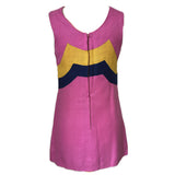 Mod pink colourblock 1960s moygashel micro mini dress