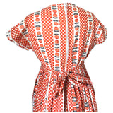 Apple print red and white cotton vintage 1950s day dress