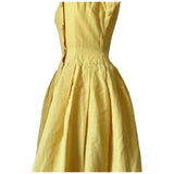 Primrose yellow vintage 1950s Horrockses day dress with net petticoat