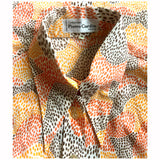 Pierre Cardin vintage 1970s orange and brown dots wing collar shirt