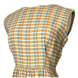 Picnic check vintage 1950s cotton day dress
