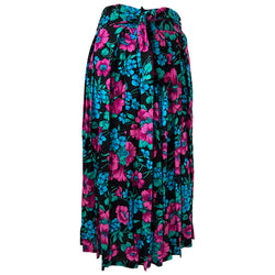 Summery floral vintage 1980s BHS viscose skirt