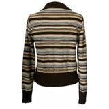 St Michael vintage classic 1970s brown and beige stripe jumper