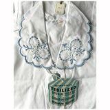 Unworn vintage 1950s scallop collar white cotton blouse