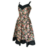 Romantic rose prinnt cotton 1960s vintage summer dress with matching scarf