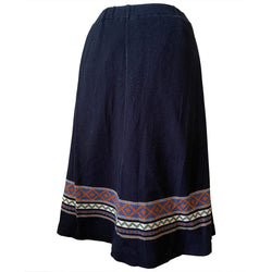 Cosy acrylic knit vintage 1970s folky a-line skirt