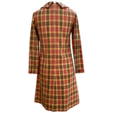 Brown, mustard and red tartan check 1960s day dress