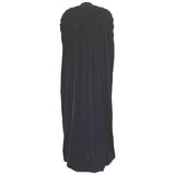 Dramatic ruched black velvet vintage full length opera cloak