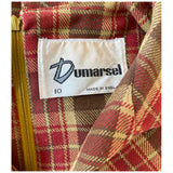 Brown, mustard and red tartan check 1960s day dress