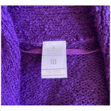 Oversize vintage 1980s deep purple bouclé knit cardigan