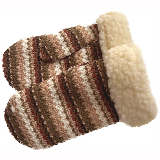 Mitaines en tricot de laine St Michael non portées à rayures d’automne vintage des années 1970