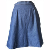St Michael vintage 1970s a-line denim popper fastening skirt