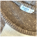 Beige and cream angora knit vintage 1980s batwing jumper