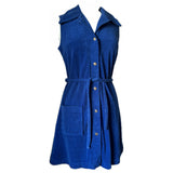 St Michael vintage 1960s blue towelling beach dress