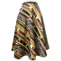 C&A jupe trapèze à imprimé tribal vintage des années 1970
