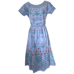 Clothkits Lewes folky poppy print cotton vintage 1970s day dress