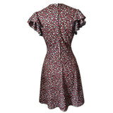 Ditsy floral print vintage 1970s fluted sleeve day dress
