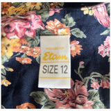 Midnight blue floral vintage 1980s-does-1940s day dress