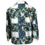 Floral trellis print vintage 1950s blouse with bracelet sleeves