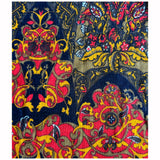 Psychedelic vintage 1970s black and orange maxi skirt