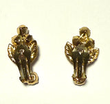 Mid-century Austrian faux pearl and aurora borealis rhinestone clip-on earrings