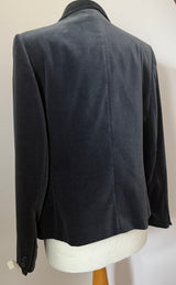 Stormy grey cotton velvet unworn vintage blazer