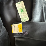 Stormy grey cotton velvet unworn vintage blazer