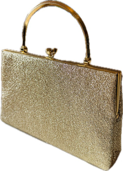 Gold lurex vintage 1960s evening bag