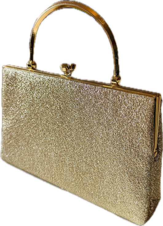 Gold lurex vintage 1960s evening bag