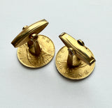 Pair of vintage George V farthing coin cufflinks