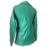 Jade green leather vintage 1970s jacket