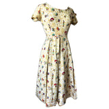 Ancient Greece novelty print vintage 1950s cotton day dress