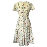 Ancient Greece novelty print vintage 1950s cotton day dress