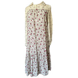 Brushed indian cotton vintage 1970s folky floral day dress by Jaipur