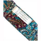 Teal blue paisley vintage 1960s Liberty of London tana lawn cotton cravat