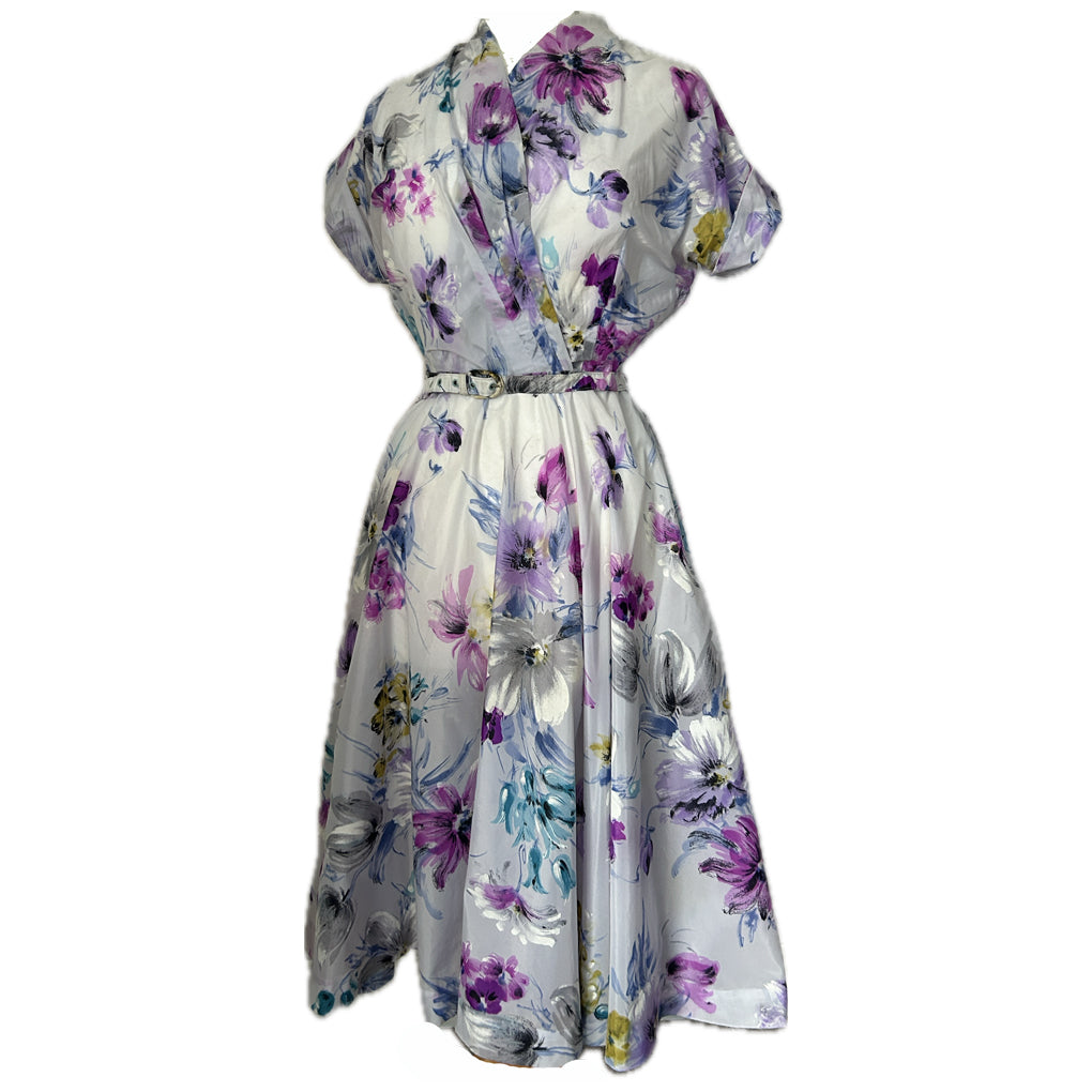 1950s Lilac Lace Dress | XS/S