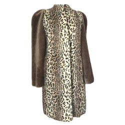 Leopard print wool mohair 1940s vintage coat