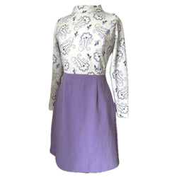 Lavender and white vintage 1960s day dress