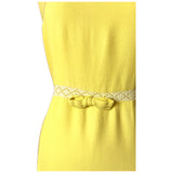 Lemon yellow wool crepe vintage 1960s shift dress