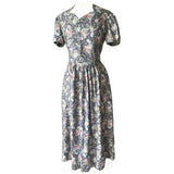 Laura Ashley vintage 1980s rose print floral cotton day dress