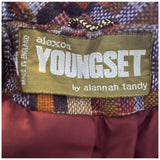 Alexon Youngset par Alannah Tandy manteau en tweed marron et orange ceinturé des années 1960