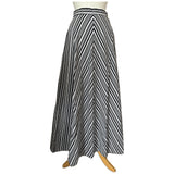 Marion Donaldson vintage 1970s black and white chevron cotton maxi skirt