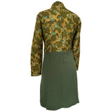 Olive green vintage 1960s psychedelic bodice day dress