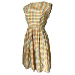 Picnic check vintage 1950s cotton day dress