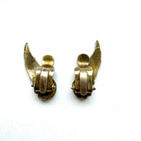 Silver vintage angel wings mid-century clip-on earrings
