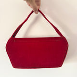 Vintage 1940s red velvet box bag