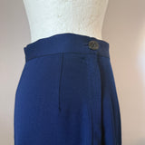 Divine Art Deco stitching 1940s navy blue gabardine skirt suit