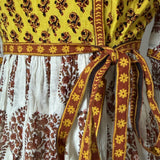 Rare vintage 1970s Aananda Indian cotton block printed maxi dress