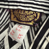 Marion Donaldson vintage 1970s black and white chevron cotton maxi skirt